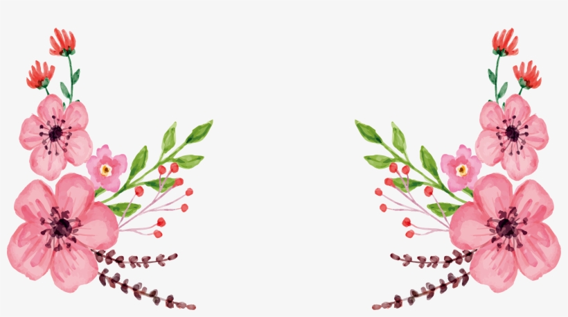 Svg Black And White Design Painting Pink Flower Title - Flores Rosas Acuarela Png, transparent png
