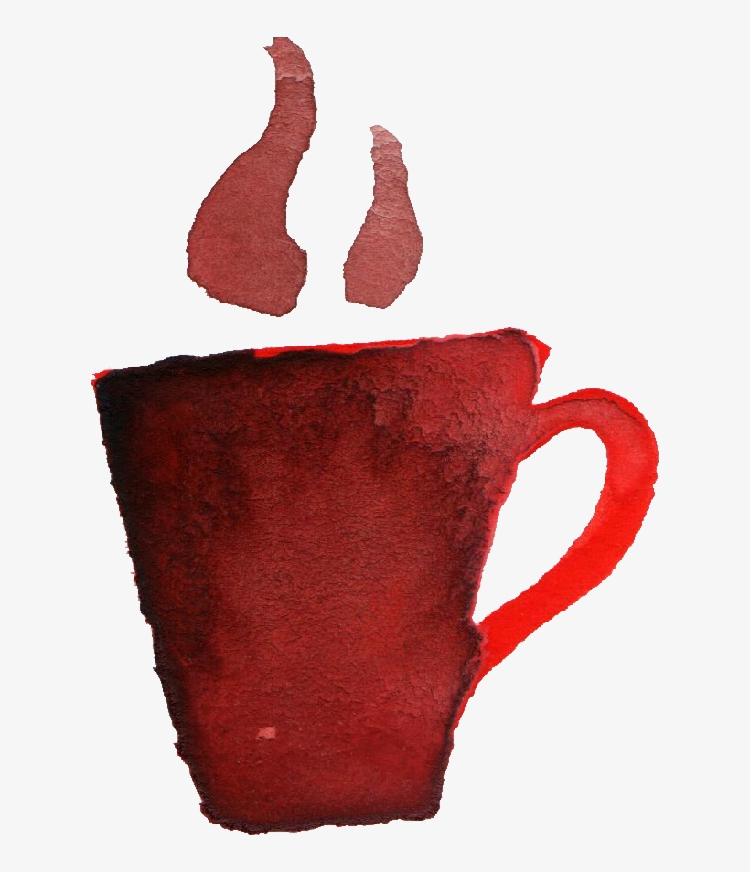 Free Download - Red Watercolor Coffee Png, transparent png