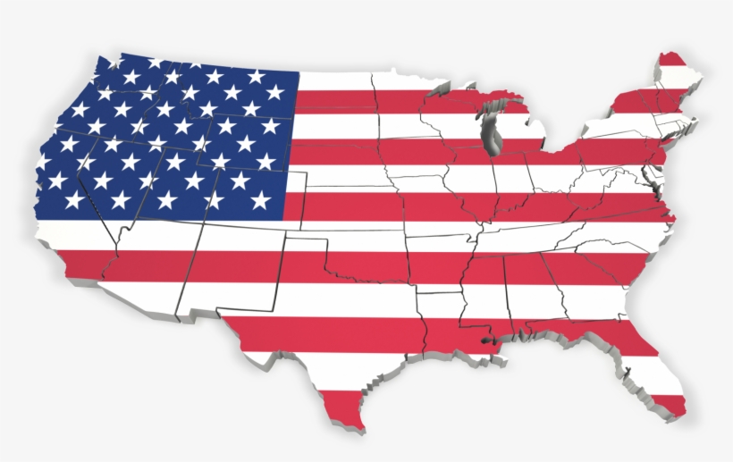 United States Flag Map Outline 1600 Clr 3123 Map 3 - United States Australia Alliance, transparent png