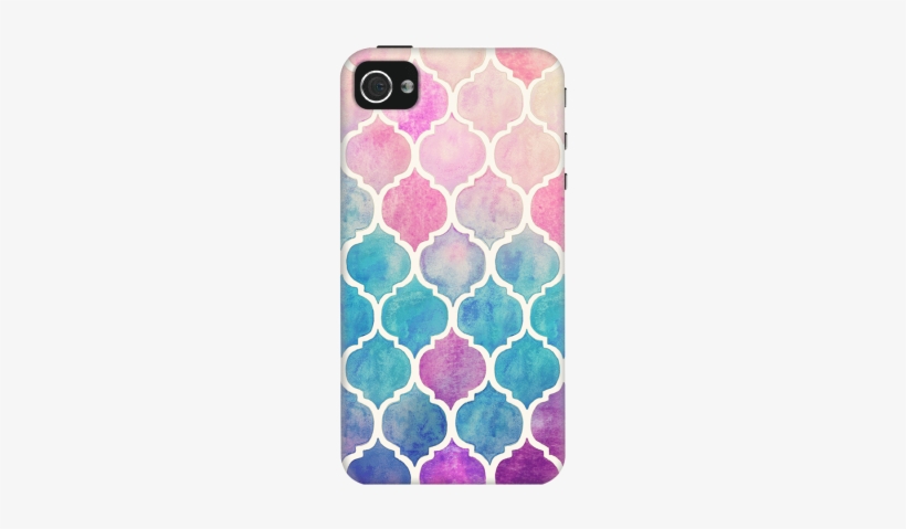 Rainbow Pastel Watercolor Moroccan Case For Iphone - Nice Patterns, transparent png