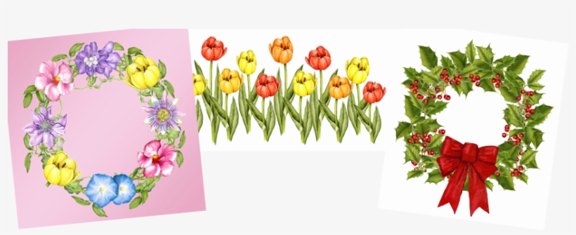 Three Floral Illustrations Of Watercolor Flower Blossoms, - Flower, transparent png