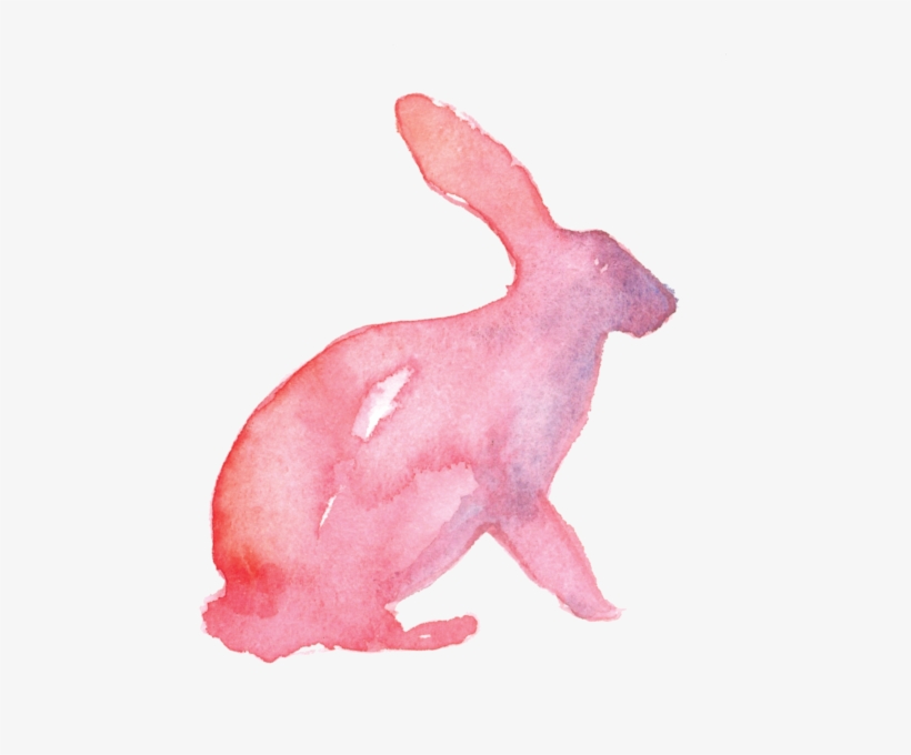 Lay Your Stencil On Watercolor Paper And Use A 1/2″ - Water Color Rabbit Png, transparent png