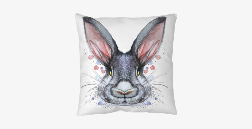 Painted Drawing With Watercolor Portrait Of An Animal - Królik Malowany, transparent png
