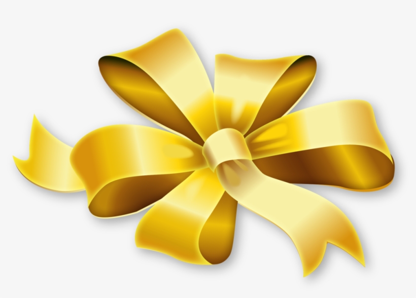 Golden Bow Ribbon Transparent Image - Gold Ribbon Png Transparent, transparent png