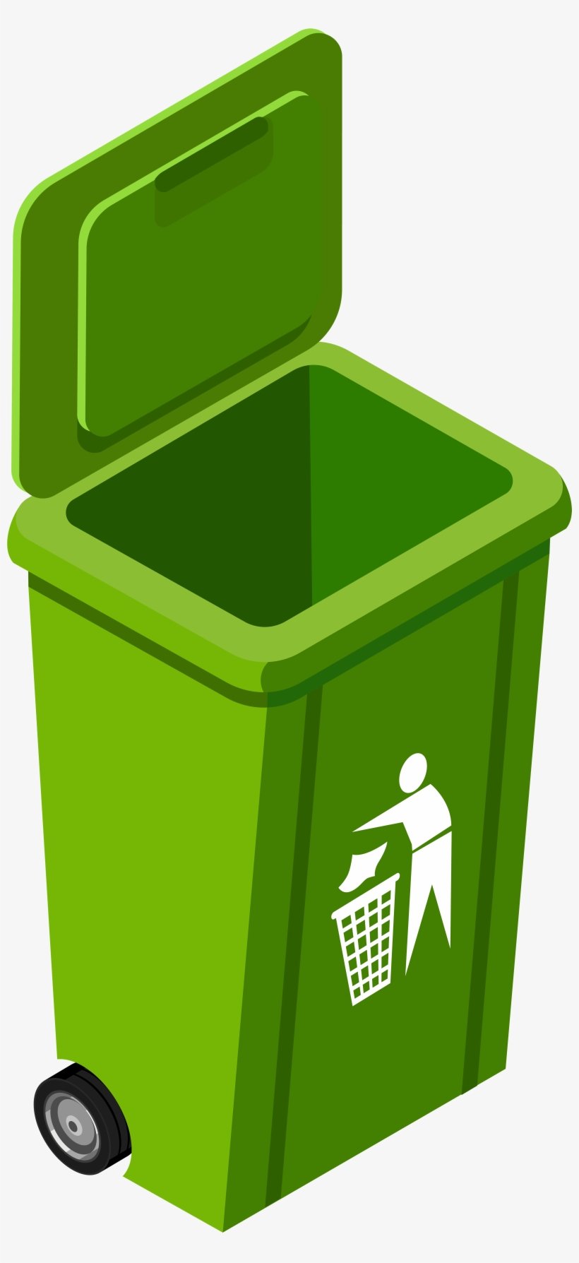Green Trash Can Png Clip Art Image - Trash Can Clipart, transparent png