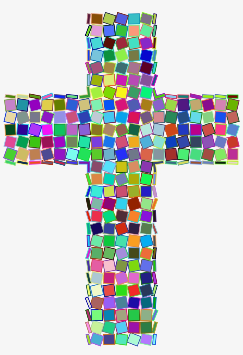 This Free Icons Png Design Of Prismatic Mosaic Cross, transparent png