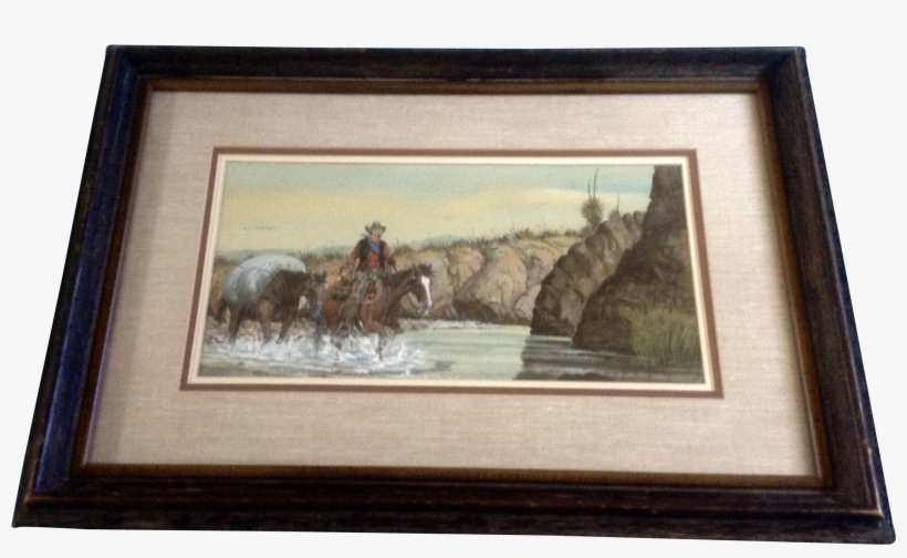 Austin Deuel, Watercolor Painting, Cowboy And His Pack - Painting, transparent png