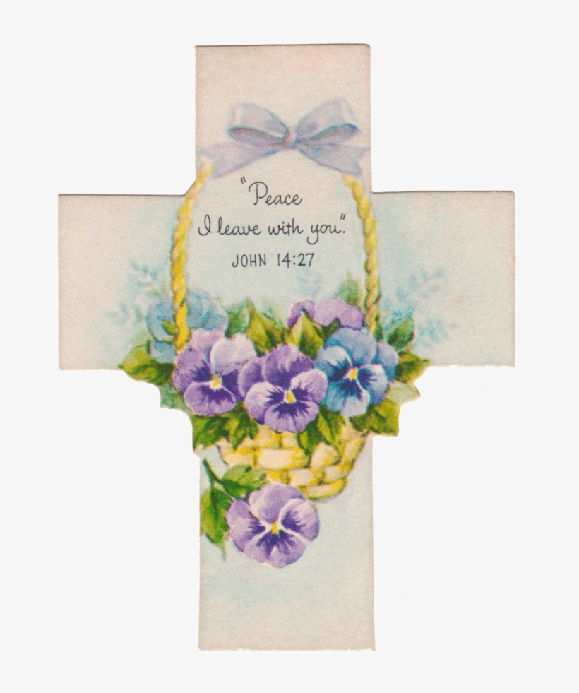 Vintage Easter Postcard Cross, transparent png
