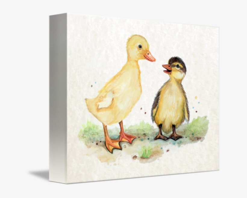 Little Duckling Friends In Watercolor By Cheryl Marie - Duckling Watercolor, transparent png