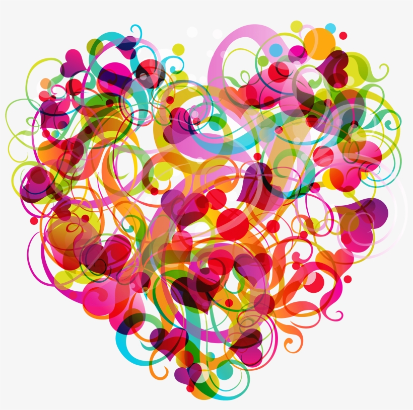 Colorful Heart Clipart Butterflies Watercolor Paint - Colorful Heart Png, transparent png