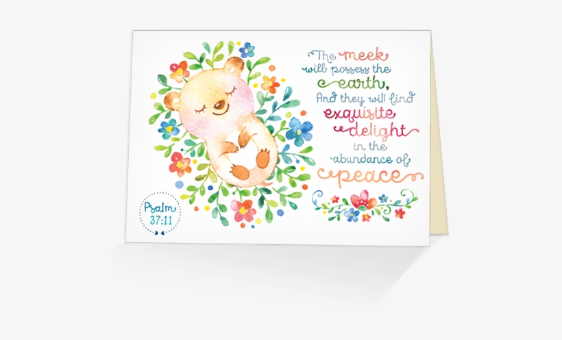 An Adorable Watercolor Bear Laying A Patch Of Flowers - Thewatsonshop Sleeping Bear Throw Pillow, transparent png