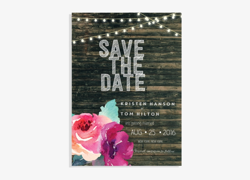Watercolor Floral & Inspired Wood Art Invitation Set - Art, transparent png