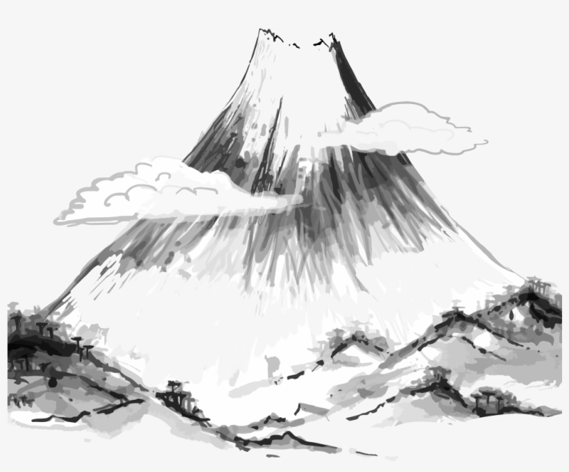 Png Transparent Library Flying Drawing Ink - Japanese Painting Black And White, transparent png