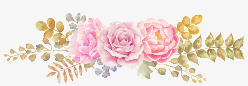This Graphics Is Pink Green Flower Transparent Decorative - Painted Watercolor Composition Png, transparent png