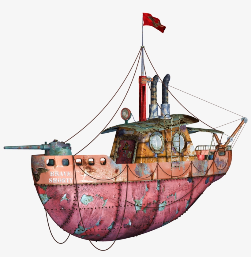 Flying Tug Boat Png Stock By Roys - Steampunk Boat, transparent png