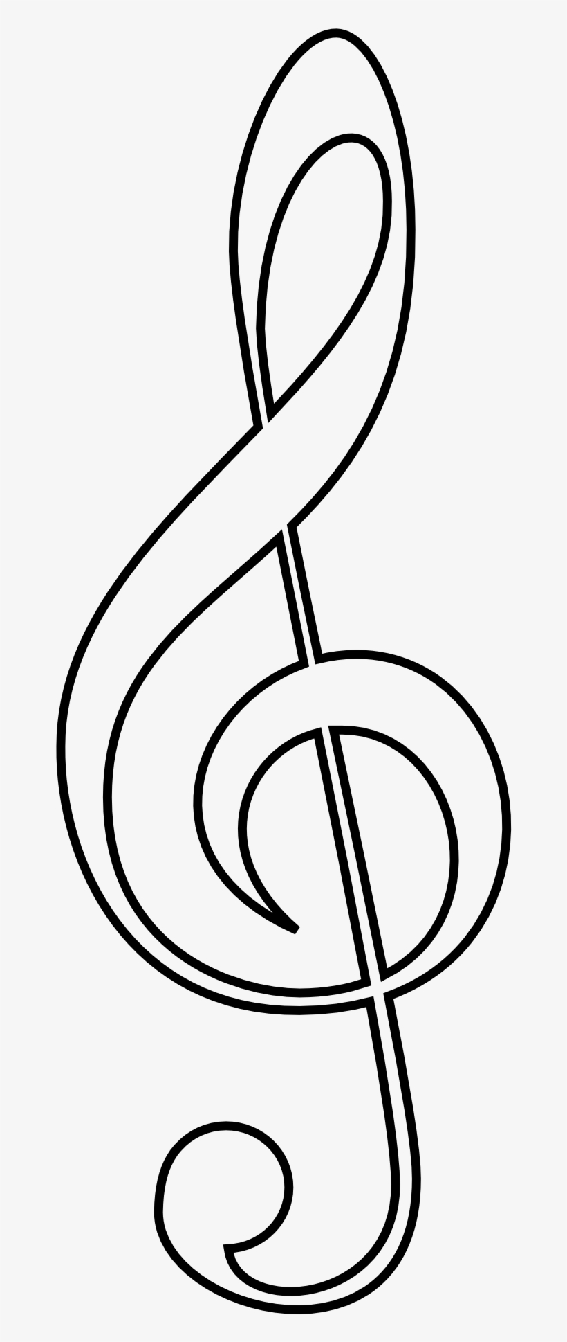 Large Image Of Treble Clef - Clave De Sol Desenho, transparent png