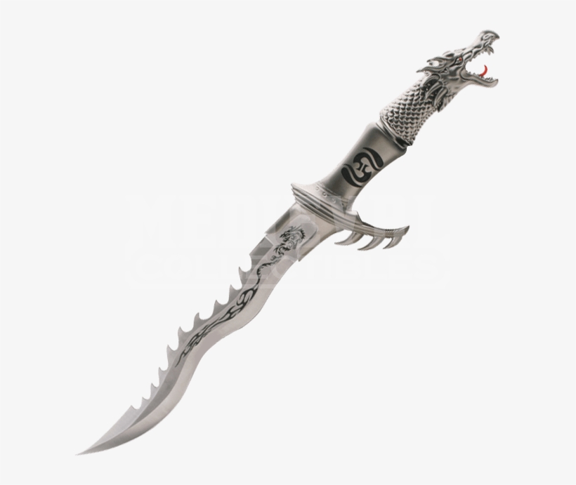 Mc Fm 421s - Silver Flaming Dragon Knife By Tom Anderson, transparent png