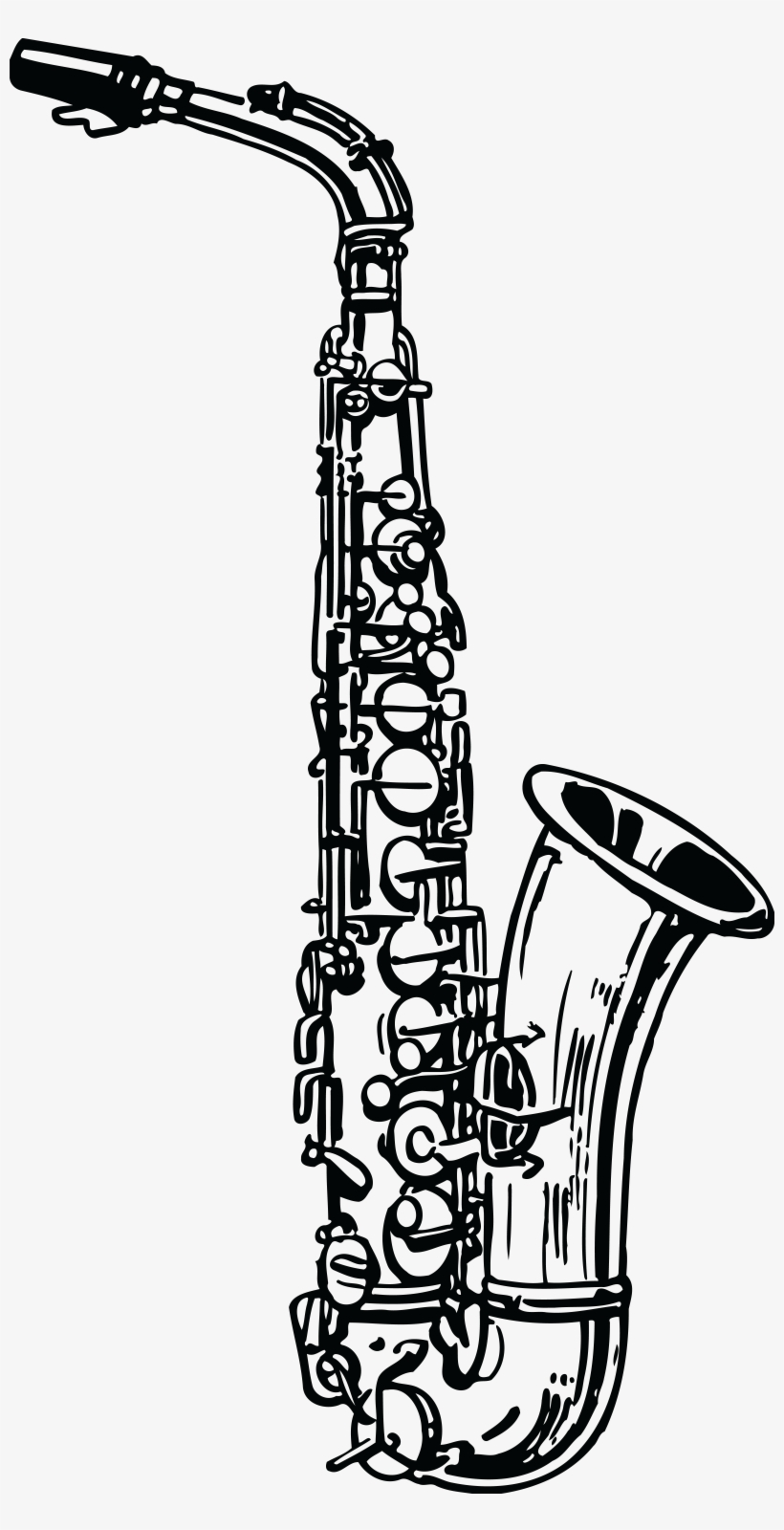 Clipart Library Stock Clarinet Clipart Saxophone - Saxophone Black And White, transparent png