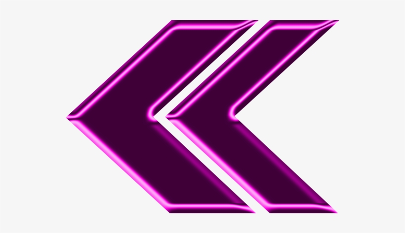 Double Arrow Magenta Neon Left - Seta Neon Png, transparent png