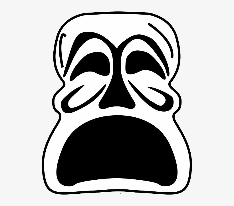 Mask, Unhappy, Sad, Face, Demon, Monster, Evil - Sad Mask Clipart, transparent png