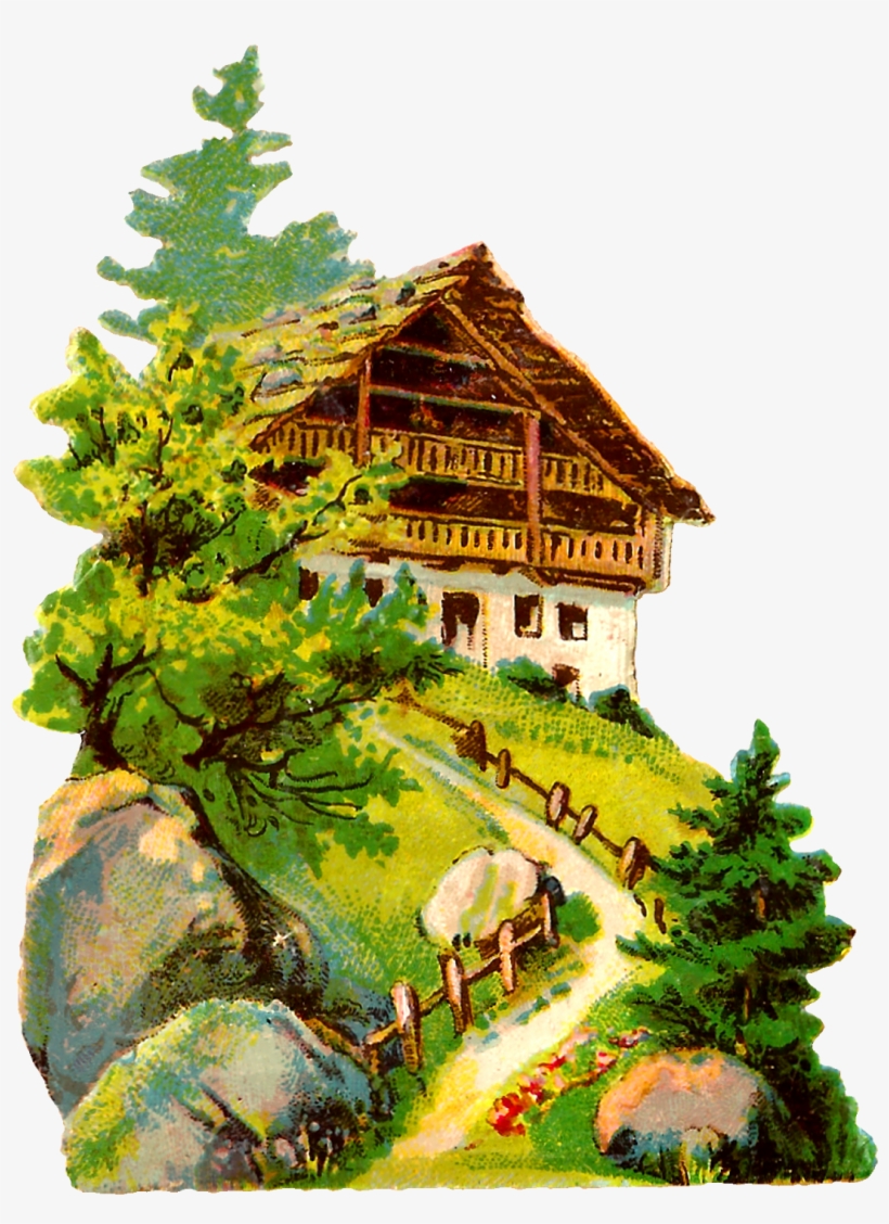House Vintage Clipart - Un Estate In Montagna Elizabeth Von Arnim, transparent png