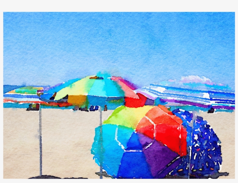 Beach Umbrella 102a Notecard - Beach, transparent png