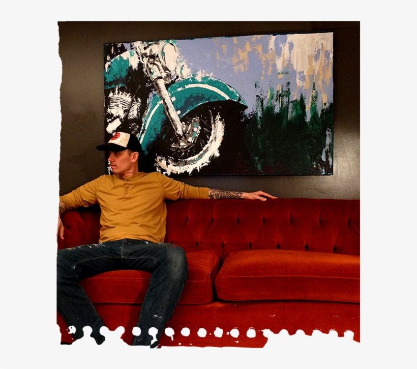 Acrylic On Canvas - Motorcycle Acrylic Painting, transparent png