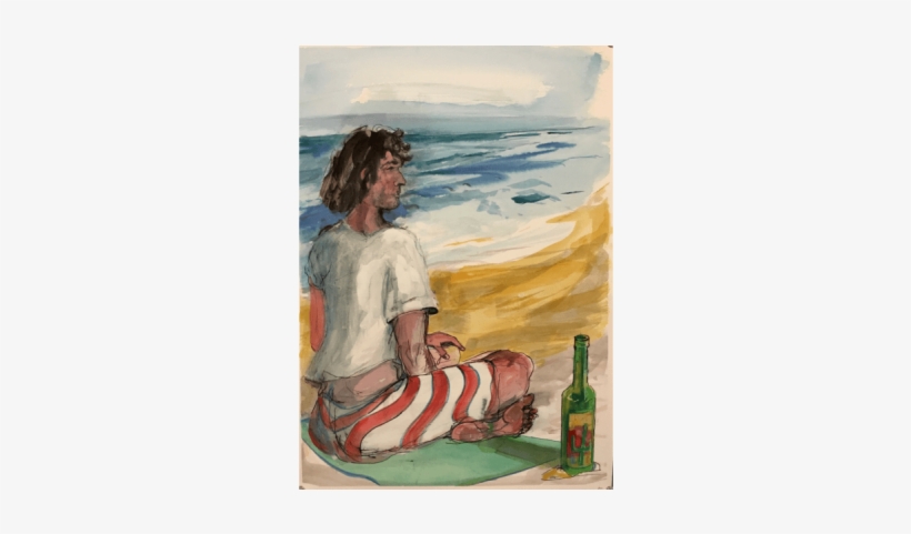 Beautiful Jesse At The Beach, Jan - Watercolor Paint, transparent png