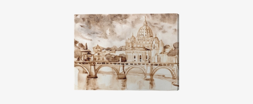 Bridge And Cathedral Of St - Watercolor Painting, transparent png