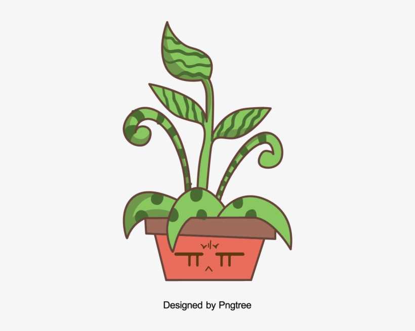 Cartoon Hand-painted Simple Flower Pot Flower Design, - Design, transparent png