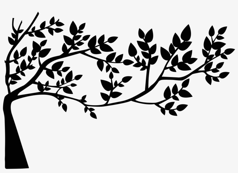 Leaf Clipart Silhouette - Tree With Leaves Silhouette, transparent png