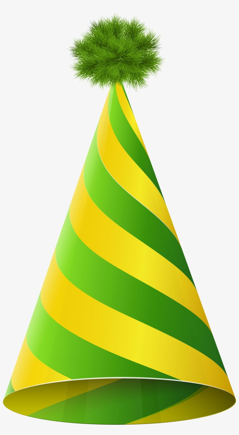 Party Hat Green Yellow Transparent Png Clip Art Imageu200b - Green Birthday Hat Png, transparent png