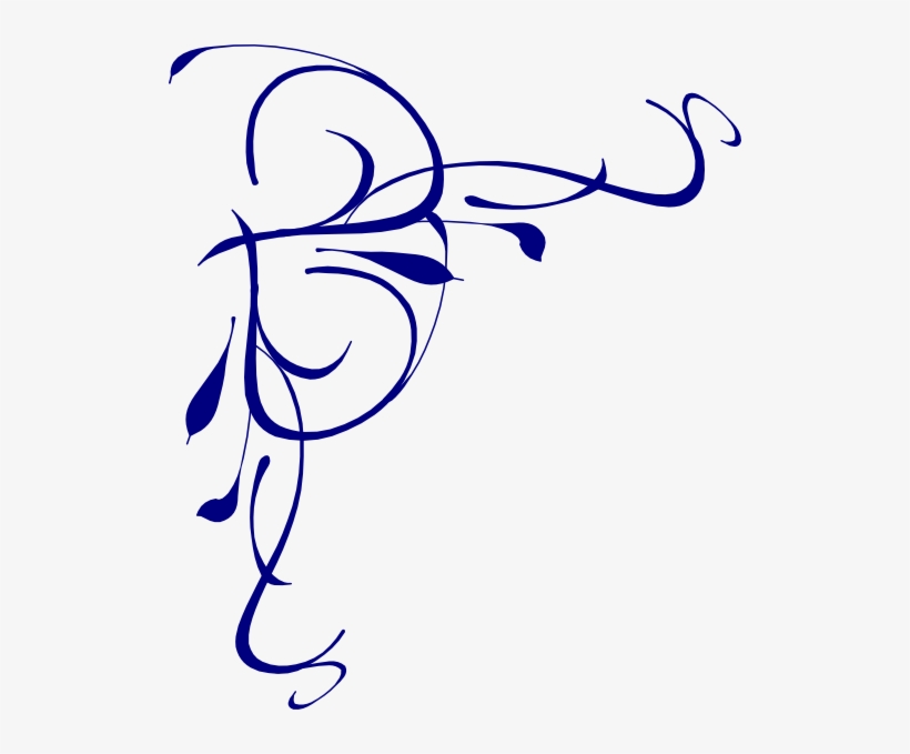 Blue Flower Clipart Top Border Pencil And In Color - Vine Clip Art, transparent png