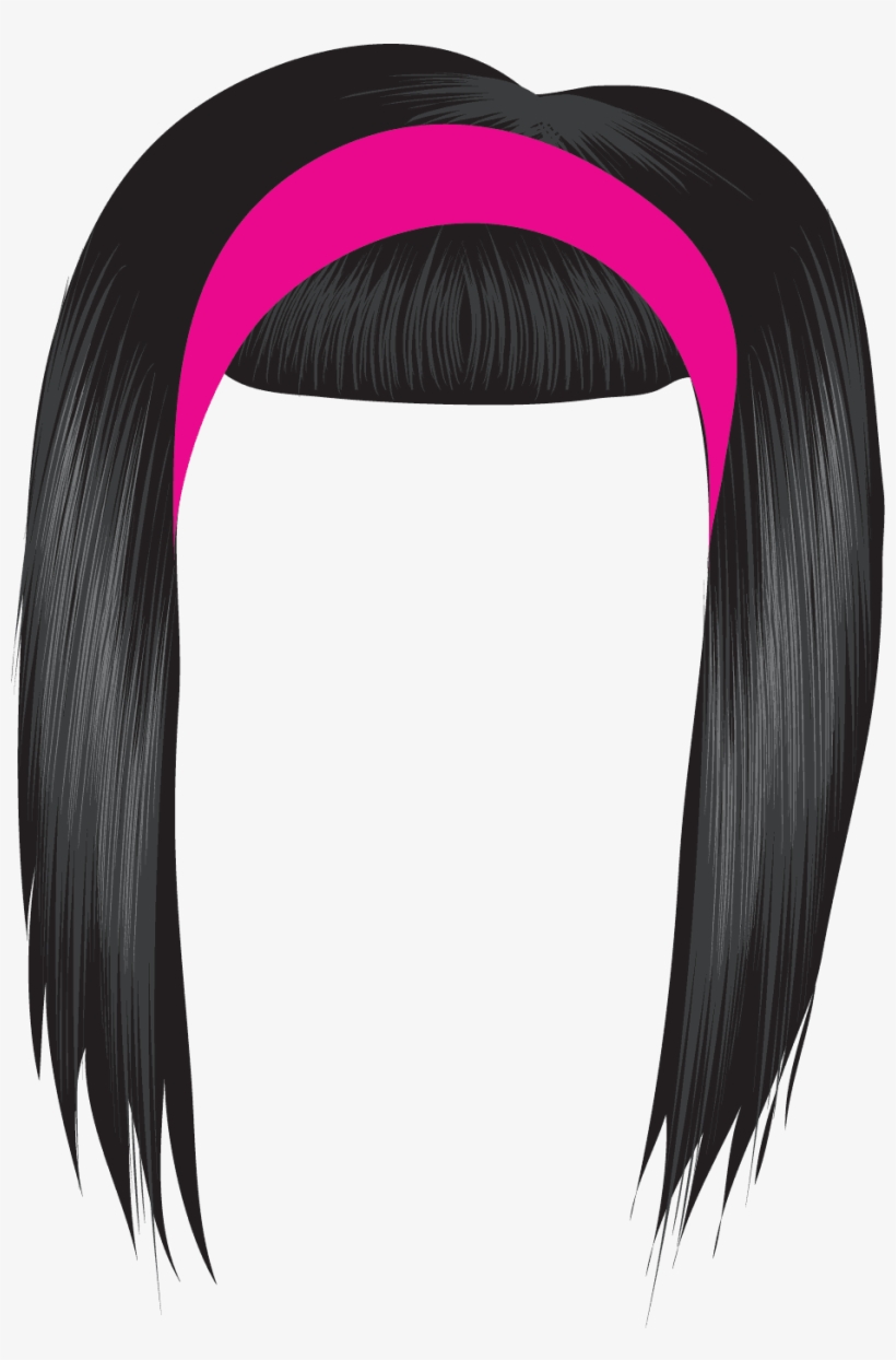 Dark Hair Clipart Black Hair Wig - Hair Clipart, transparent png