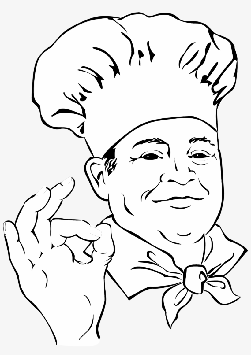 8402 Illustration Of A Chef Making An Ok Hand Gesture - Chef With Ok Hand, transparent png