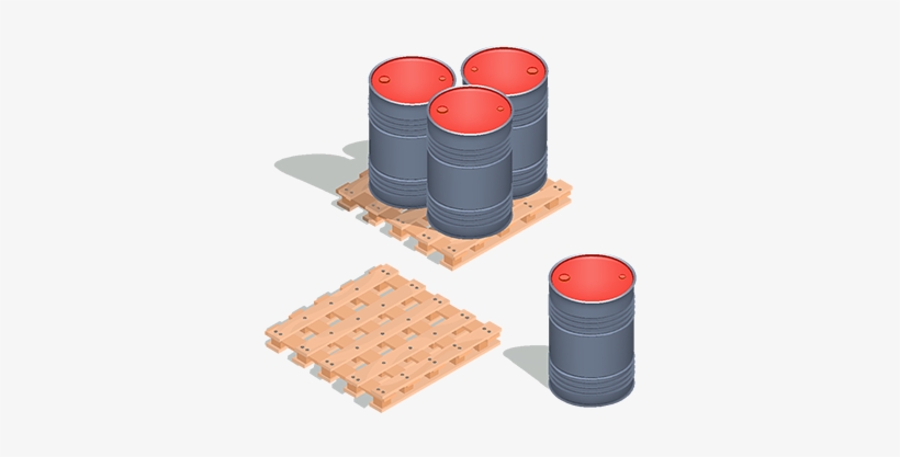 Vector Isometric Icons Of Barrels Of Oil On A Wooden - Petroleum, transparent png