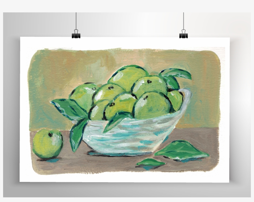A Basket Of Fruits, Sketch, Gouache On Paper - Lime, transparent png