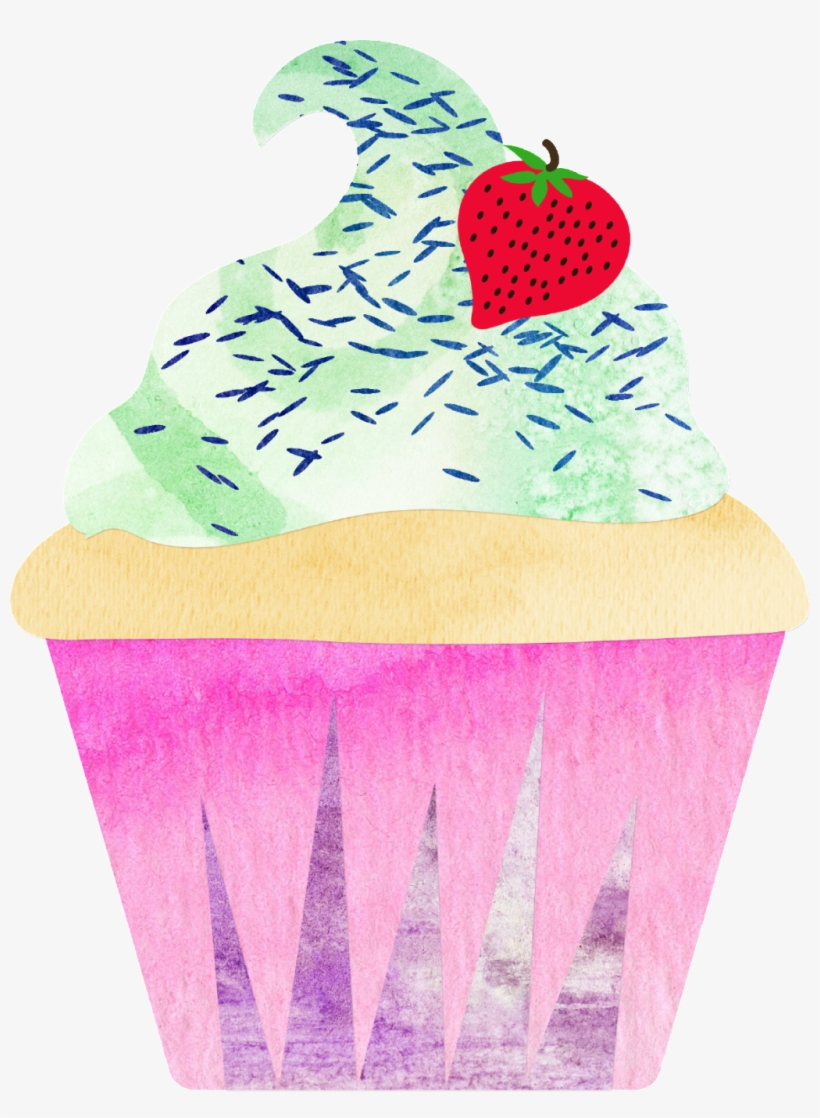 Hand Painted An Afternoon Tea Cake Png Transparent - Strawberry Ice Cream, transparent png