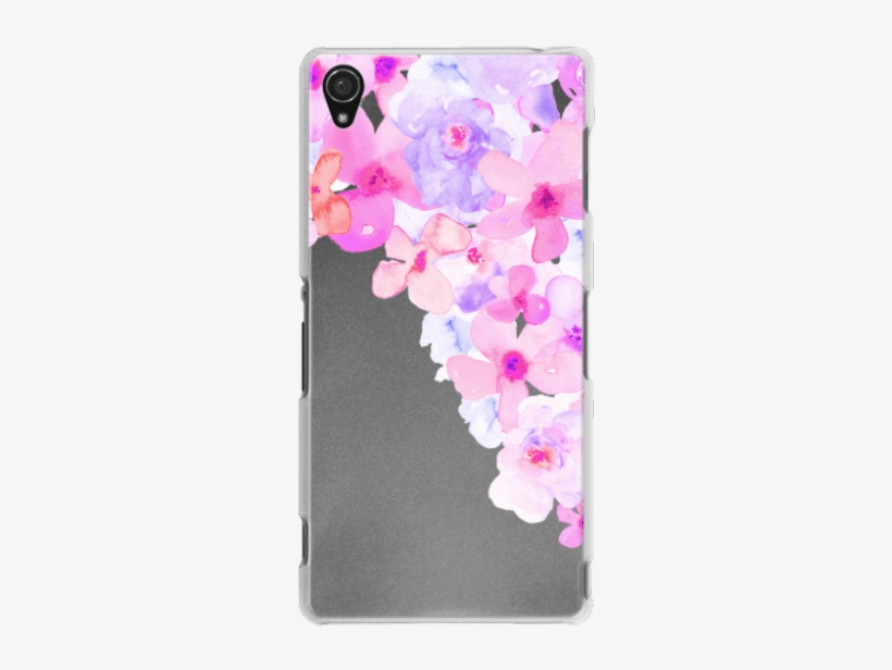Bright Purple Watercolor Flowers Painted Floral Design - Artificial Flower, transparent png