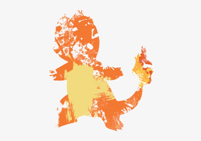 Charmander Paint Splatter Graphics By Hollyshobbies - Orange Paint Splatter Bg, transparent png