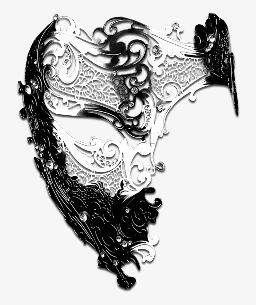 Silver Series Signature Phantom Of The Opera Half Face - Phantom Of The Opera Half Face Mask, transparent png