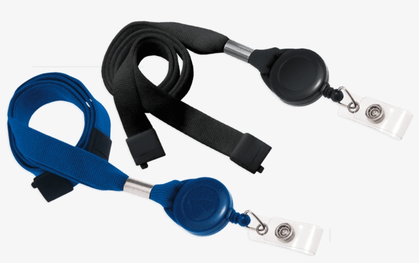 Tubular 16mm Break-away Lanyards With Badge Reel - Breakaway Black Lanyard And Retractable Badge Reel, transparent png