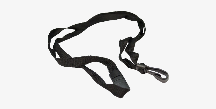 Black 7/16" X 35" Breakaway Lanyard With Plastic Hook - Black Lanyard Plastic, transparent png