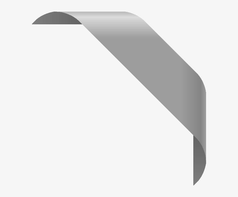 Corner Ribbon01 Gray - White Ribbon Corner Png, transparent png