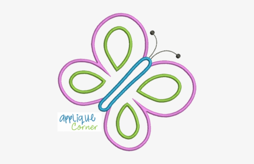 Butterfly Ribbon Tail Applique Design - Shameock Applique Shirt -- Personalized With Name, transparent png