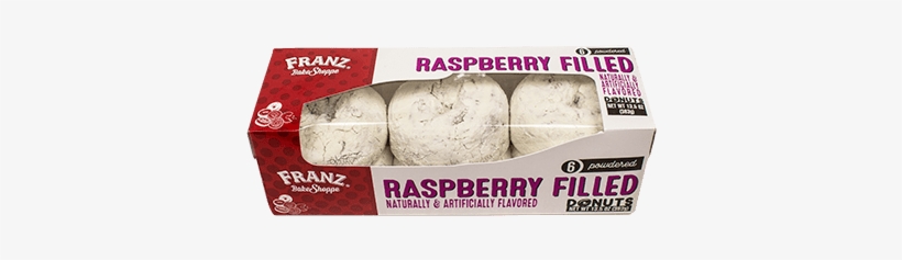 Powdered Raspberry Filled Donuts - Box, transparent png