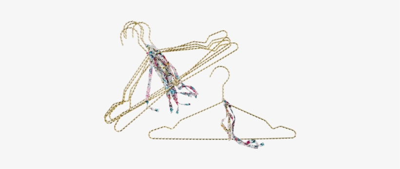 Set Of 5 Gold Hangers With Fabric Ribbon Decor - Rice Decorative Accessory - Clhan-5gold Lot5 - Yellow, transparent png