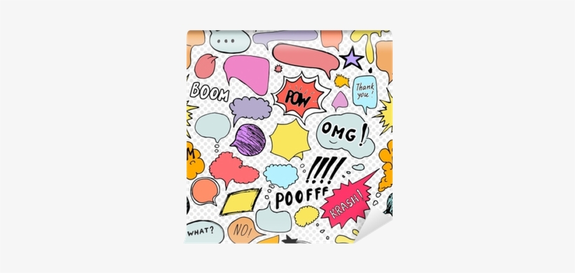 Seamless Pattern Background With Handdrawn Comic Book - Comics, transparent png