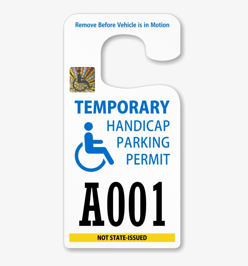Handicap Parking Permit Rearview Mirror Jumbo Hang - Glowsmart Area Of Refuge Sign 4 5 X, transparent png
