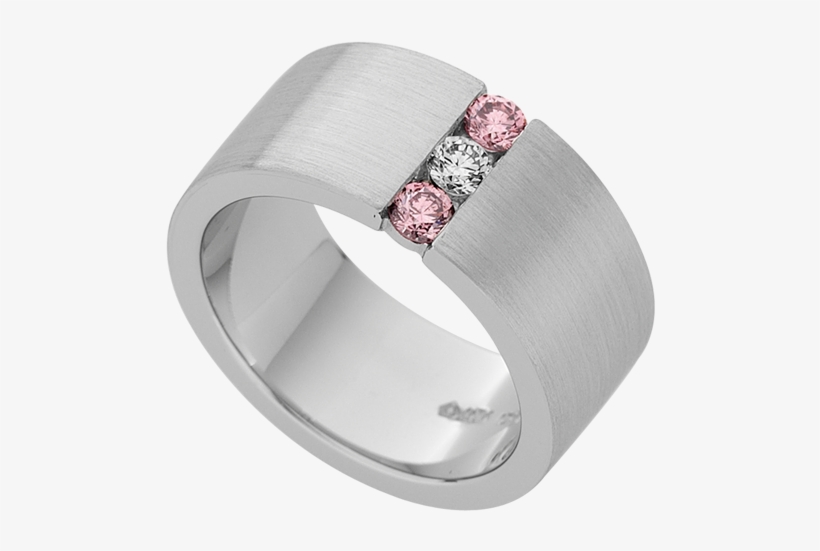 White & Pink Diamond Ring C641a - Ring, transparent png